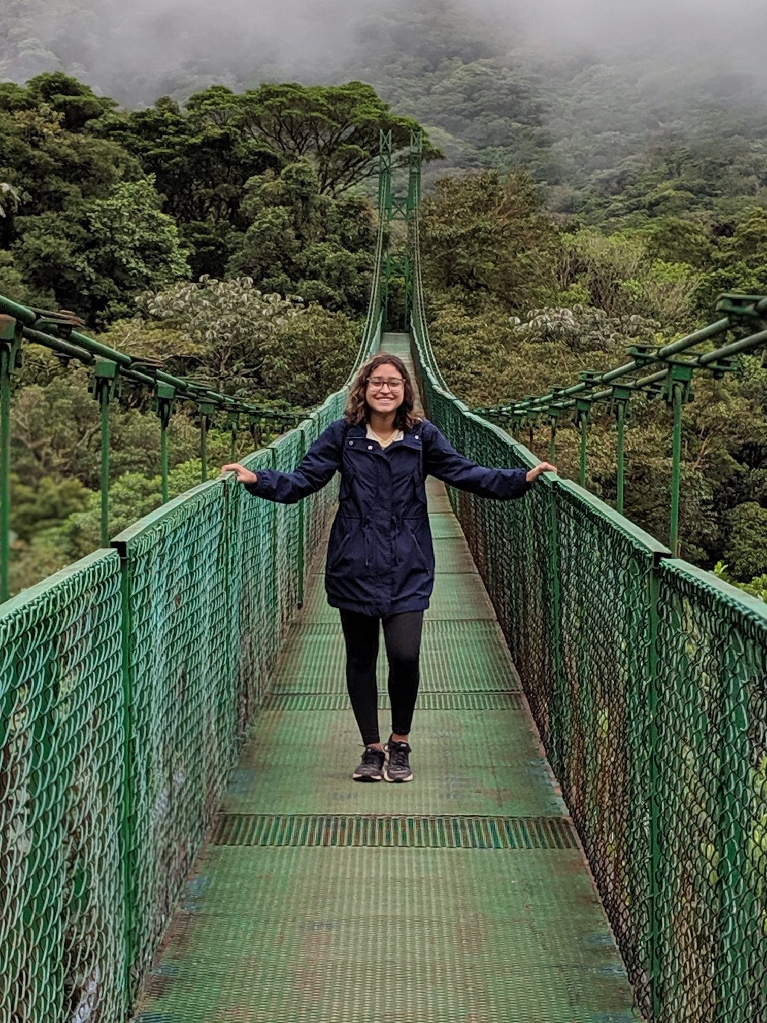 Lourdes on a bridge