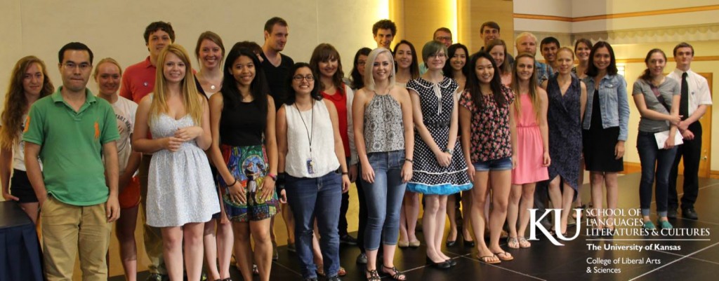 A large group of students posing for a photo