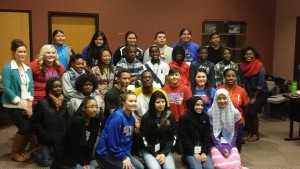 Gunville poses with the inaugural LEAD UP group on campus.