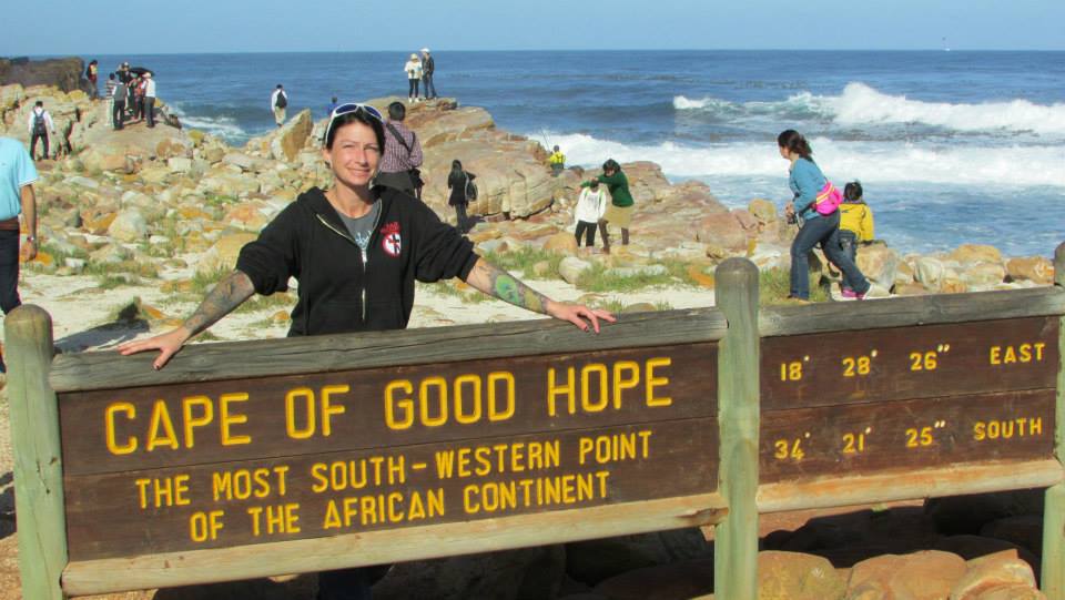 Kate Ingenloff at the Cape of Good Hope in South Africa