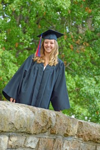 Chelsea Sandy in graduation regalia