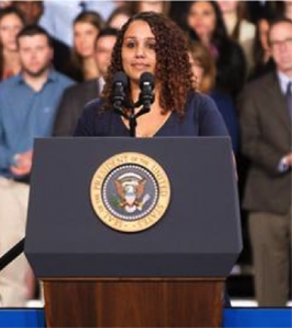 Alyssa Cole on a Podium