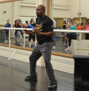 Rodney Hill, visiting artist from Rennie Harris Puremovement in Philadelphia, taught a hip-hop class as part of the dance department visiting artist series