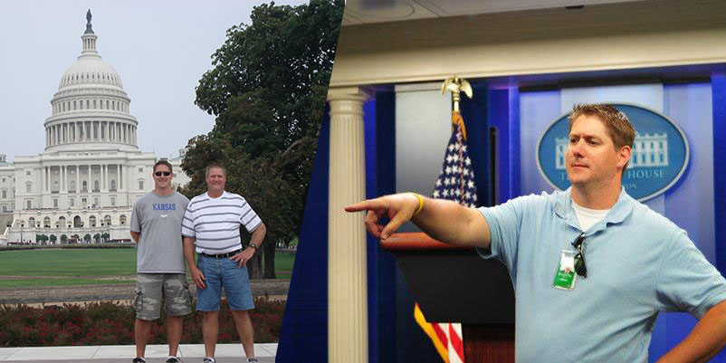 Eric Beightel in front of Congress and calling on someone in a white house briefing room