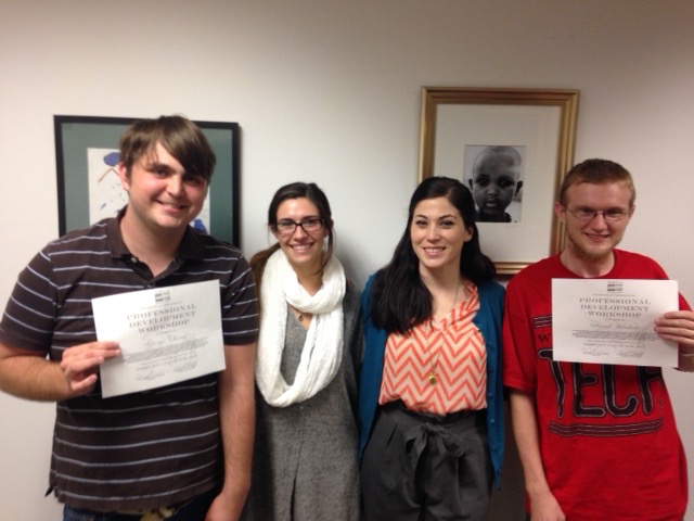 Melissa, second from the left, with her supervisor Aubony, second from the right, and two graduating professional development students