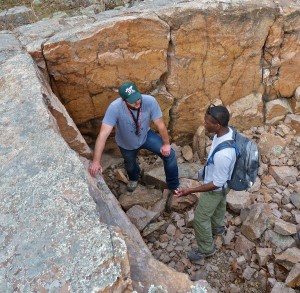 Marquise Paige on a geology field trip in the St. Francois Mountains in southeast Missouri. -Photo credit: Diane Silver