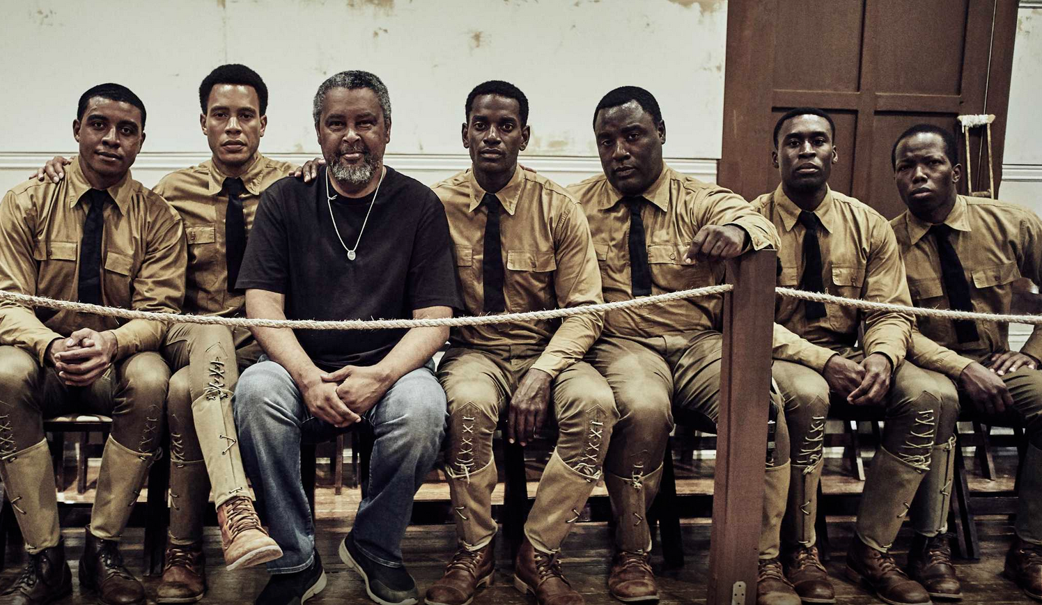 Kevin Wilmott with members of the cast of the film 'Da Five Bloods'