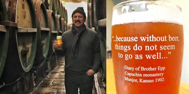 Geoff Deman in a beer brewing factory