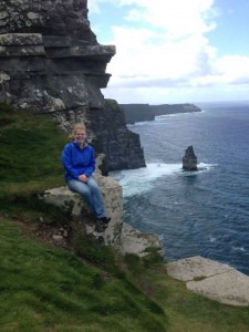 Emily Lenherr on the Cliffs of Moher while studying abroad in Dublin, Ireland