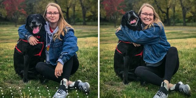 sara carlsen with her dog