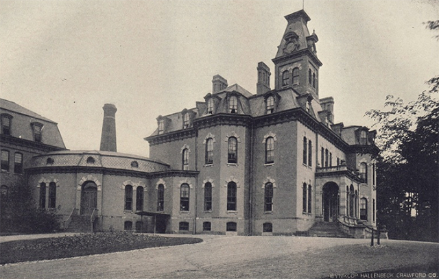 black and white photo of the Willard State Hospital