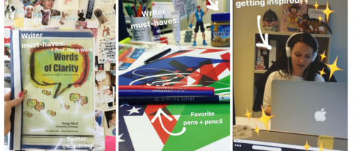 Collage with the needs for writers