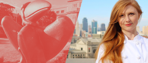 Caitlin Hotzel in front of Union Station