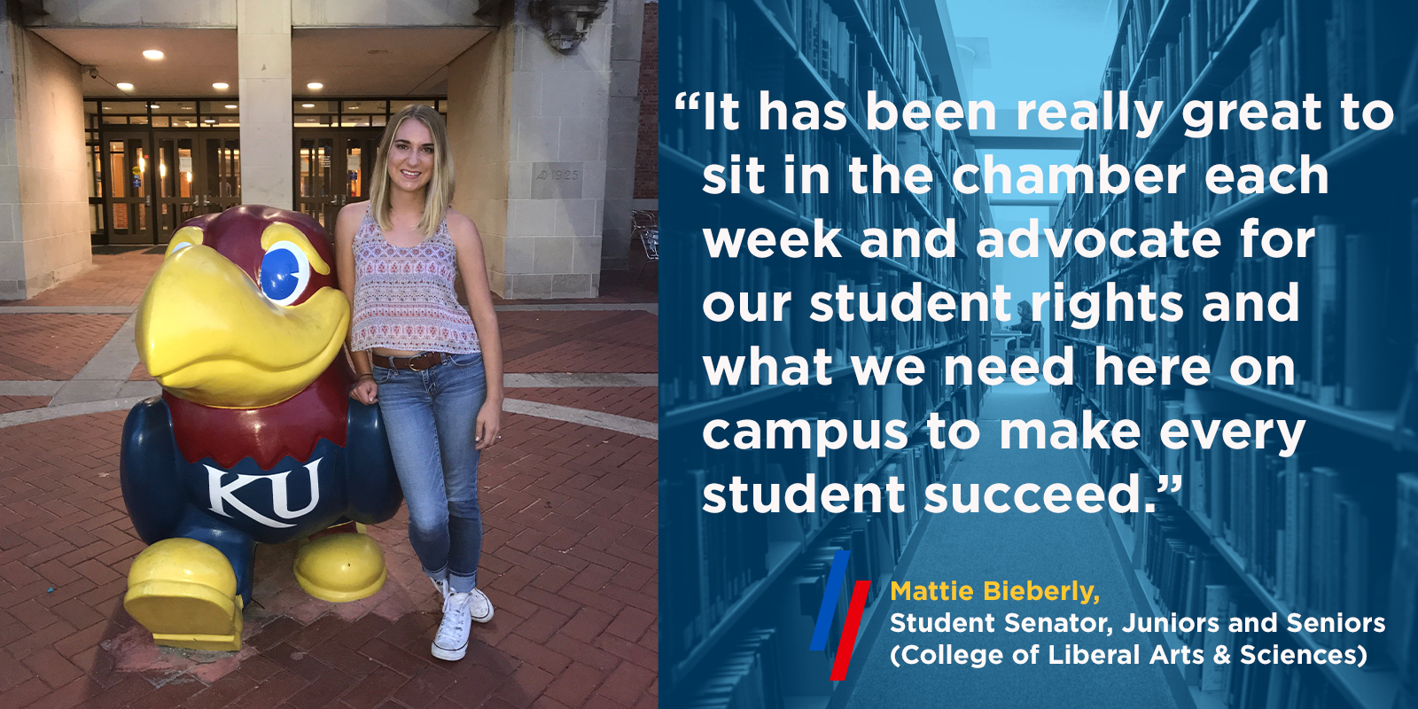"It has been really great to sit in the chamber each week and advocate for our student rights and what we need here on campus to make every student succeed."