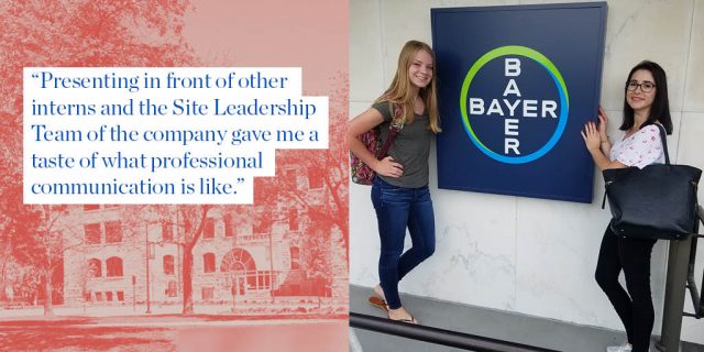 “Presenting in front of other interns and the Site Leadership Team of the company gave me a taste of what professional communication is like.”