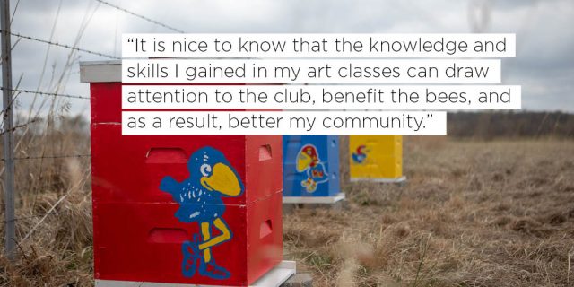 It is nice to know that the knowledge and skills I gained in my art classes can draw attention to the club, benefit the bees, and as a result, better my community
