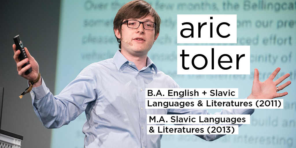 Aric Toler
B.A. English + Slavic Languages & Literatures (2011)

M.A. Slavic Languages & Literatures (2013)